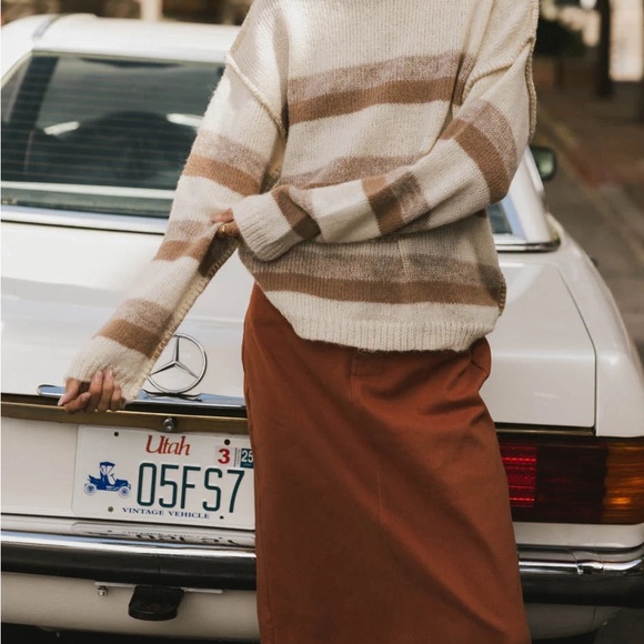 NWOT High Waisted Olive Green Express Midi Pencil Skirt size 6 - Picture 9 of 9